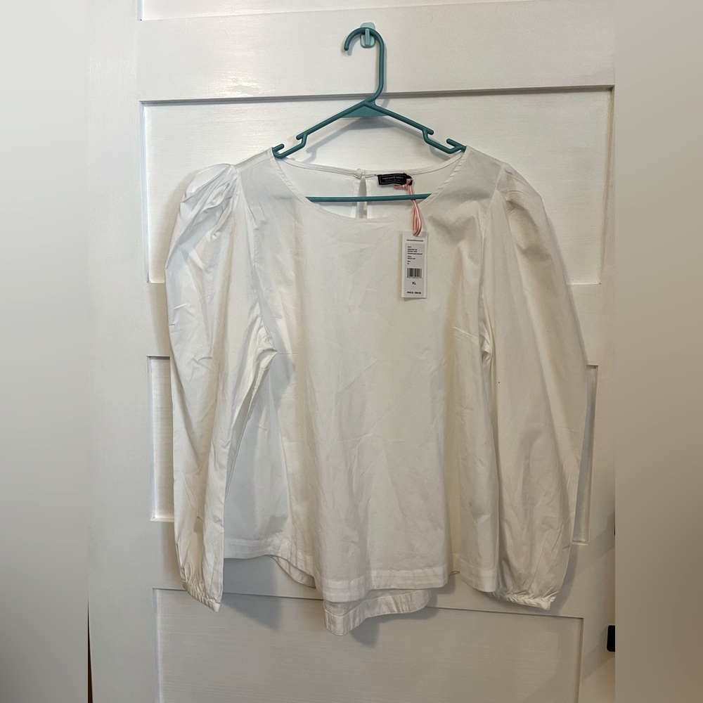 Vineyard Vines White Cap Blouson Sleeve Top